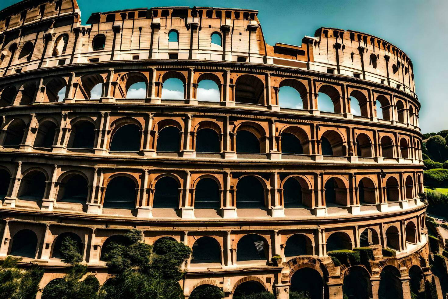 il colosseo nel Roma, Italia. ai-generato foto