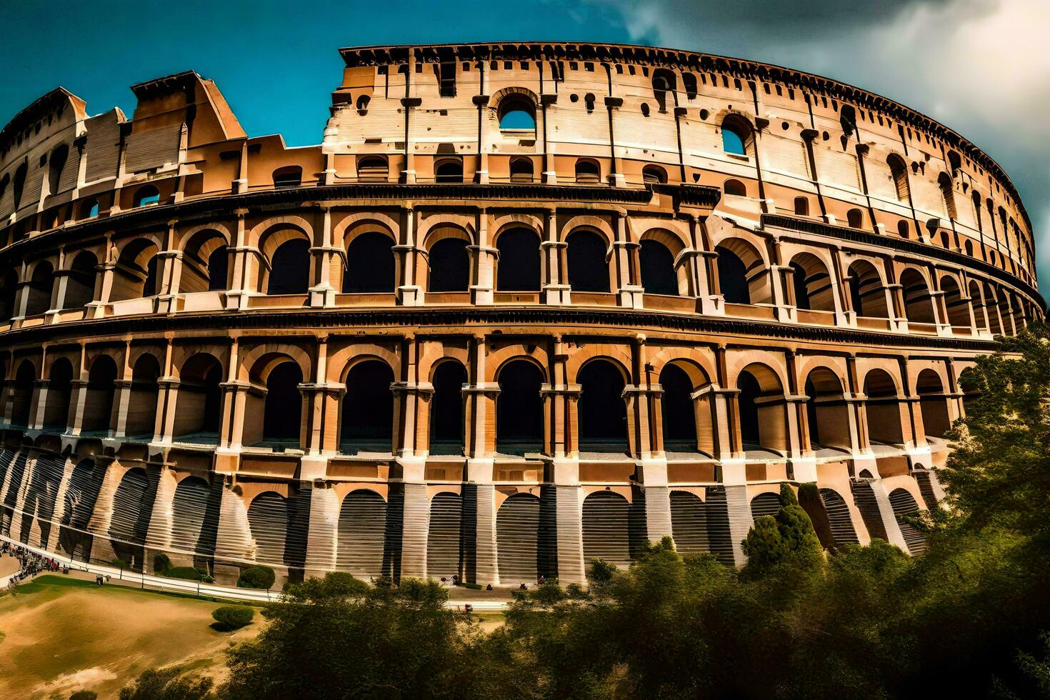 il colosseo nel Roma, Italia. ai-generato foto