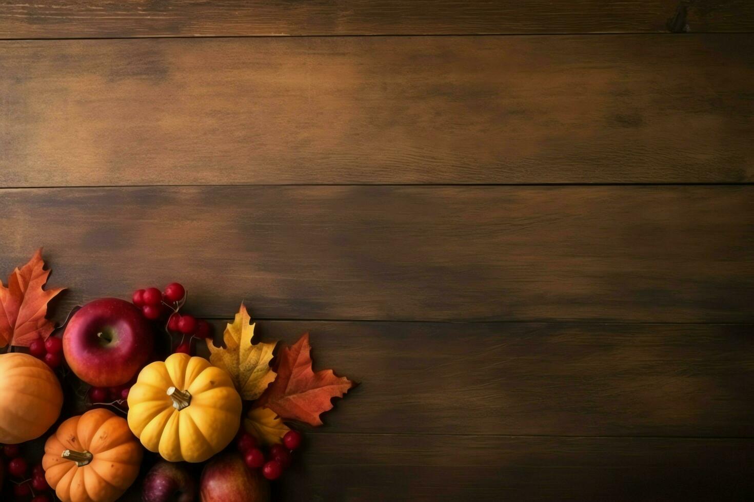 ringraziamento giorno o autunno composizione con zucca, arance, le foglie o pollo. ringraziamento cibo concetto di ai generato foto