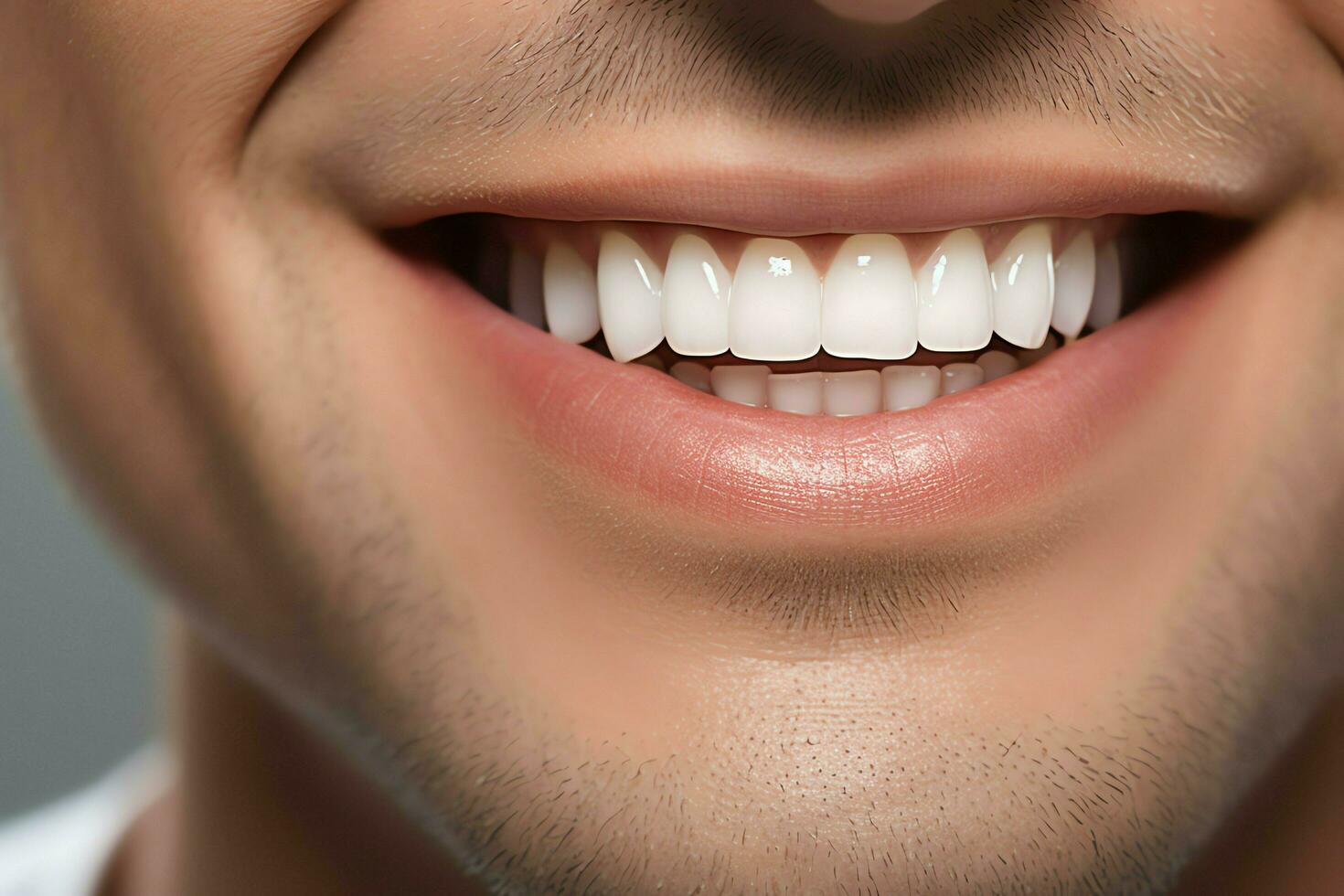 Perfetto salutare denti Sorridi di un' giovane donna a un' dentista. denti sbiancamento. dentale cura, stomatologia concetto di ai generato foto