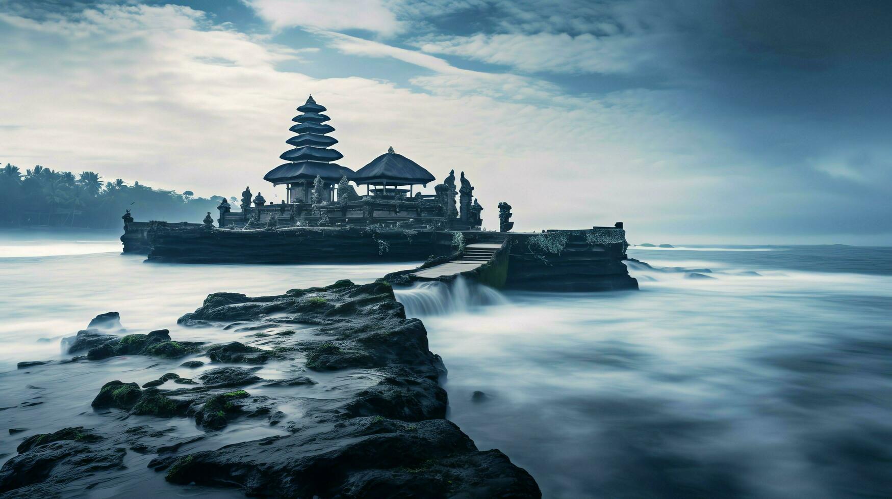 antico pura ulun danu bratano, besakih o famoso indù tempio e turista nel bali isola a Alba concetto di ai generato foto