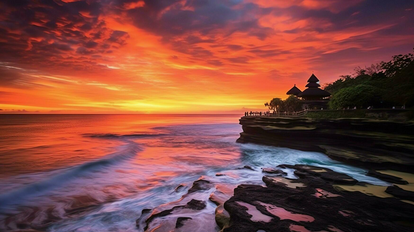 antico pura ulun danu bratano, besakih o famoso indù tempio e turista nel bali isola a Alba concetto di ai generato foto