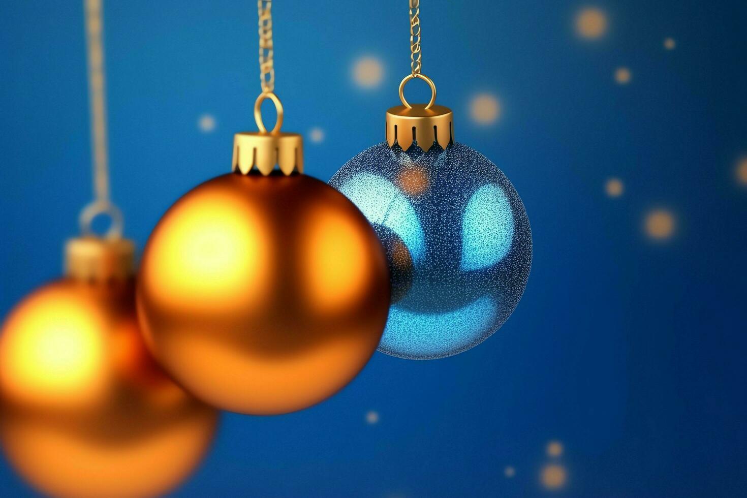 Natale sfondo con Natale palle ornamenti sospeso con copia spazio. Natale decorazione concetto di ai generato foto