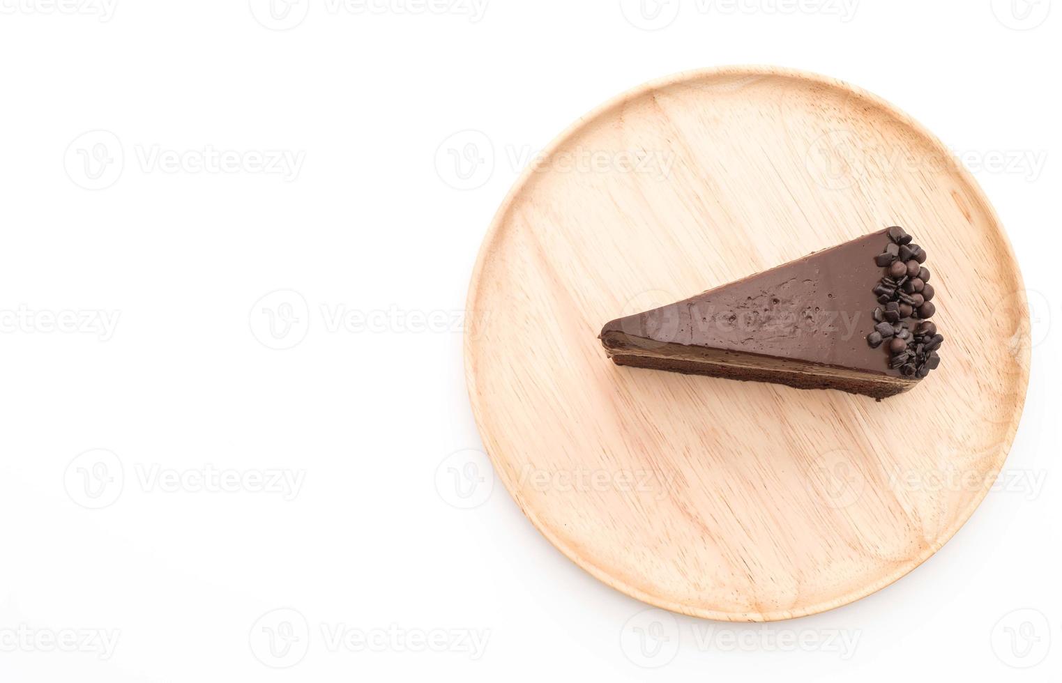 torta al cioccolato su sfondo bianco foto