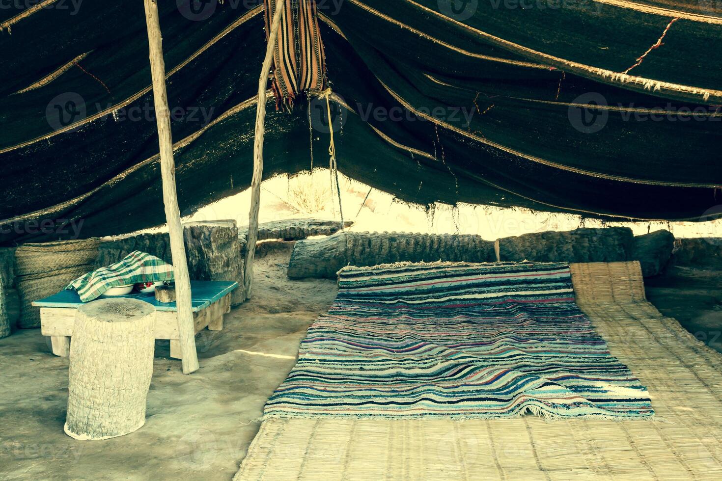 un' berbero tenda nel matmata, tunisia foto