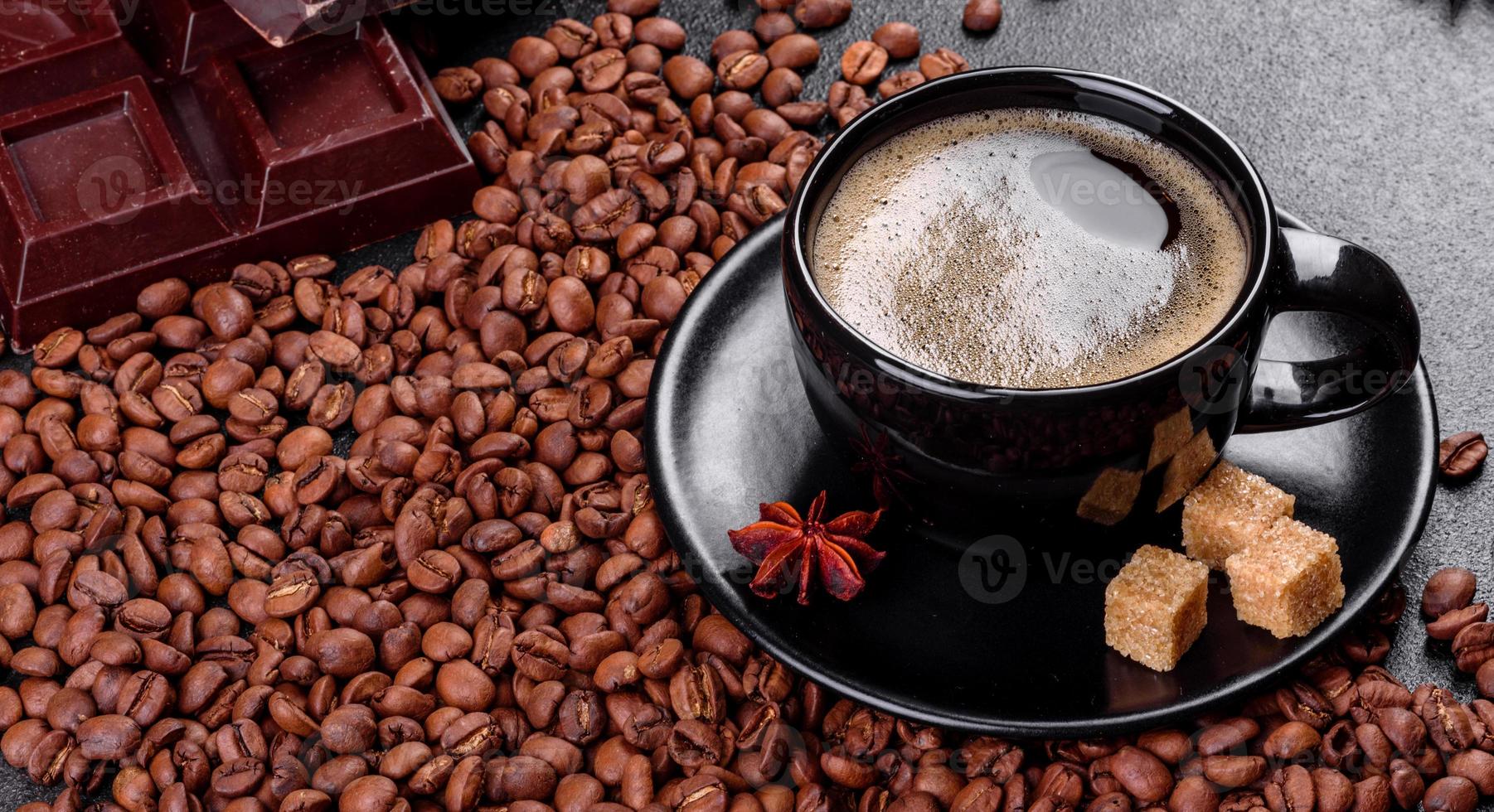 una tazza di caffè mattutino fresco e profumato per un allegro inizio di giornata foto