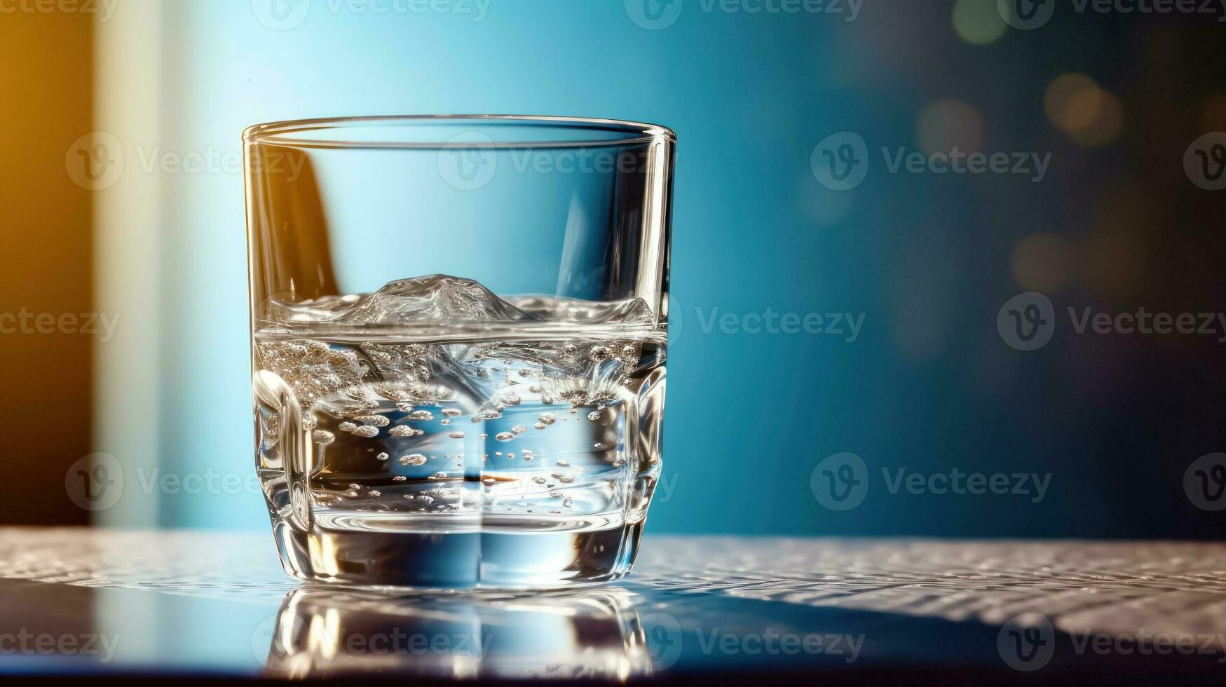 rinfrescante chiarezza - trasparente acqua nel un' bicchiere - generativo ai foto