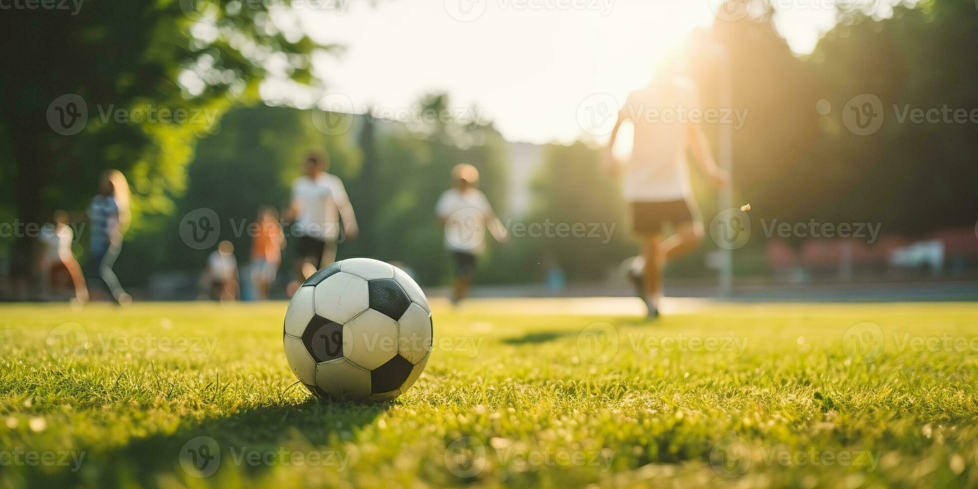 ai generato. ai generativo. calcio calcio gioco su verde campo. attivo sport in forma formazione sfondo. grafico arte foto