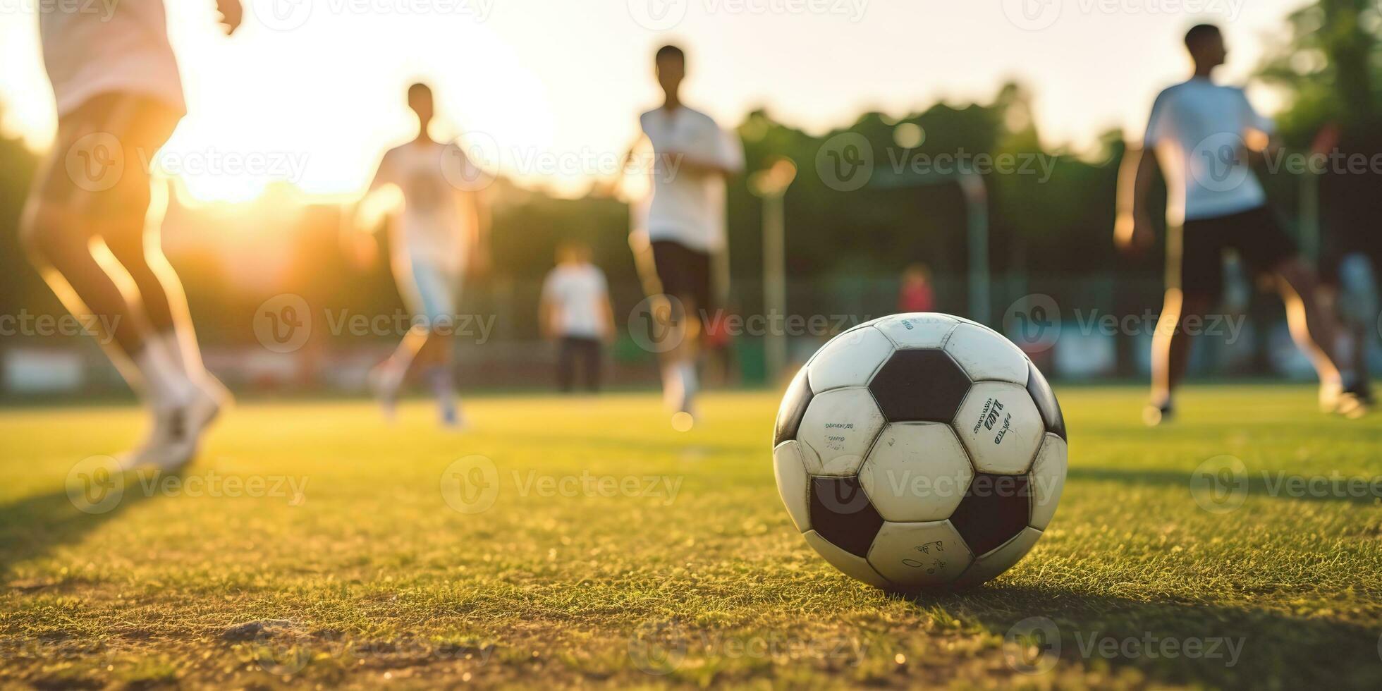 ai generato. ai generativo. calcio calcio gioco su verde campo. attivo sport in forma formazione sfondo. grafico arte foto