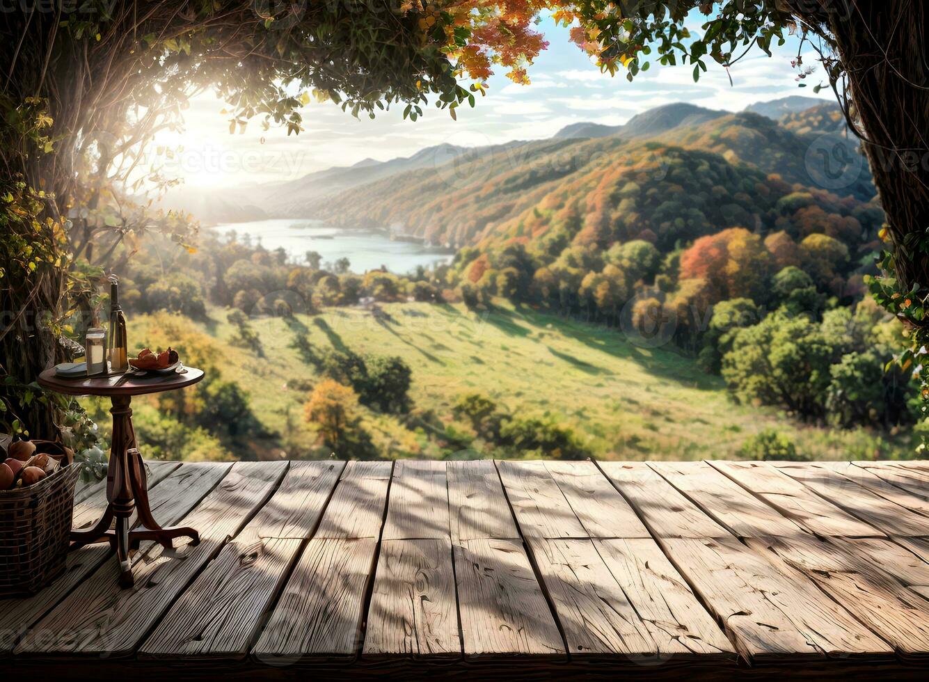 autunno sfondo finto su con copia spazio ai generato foto