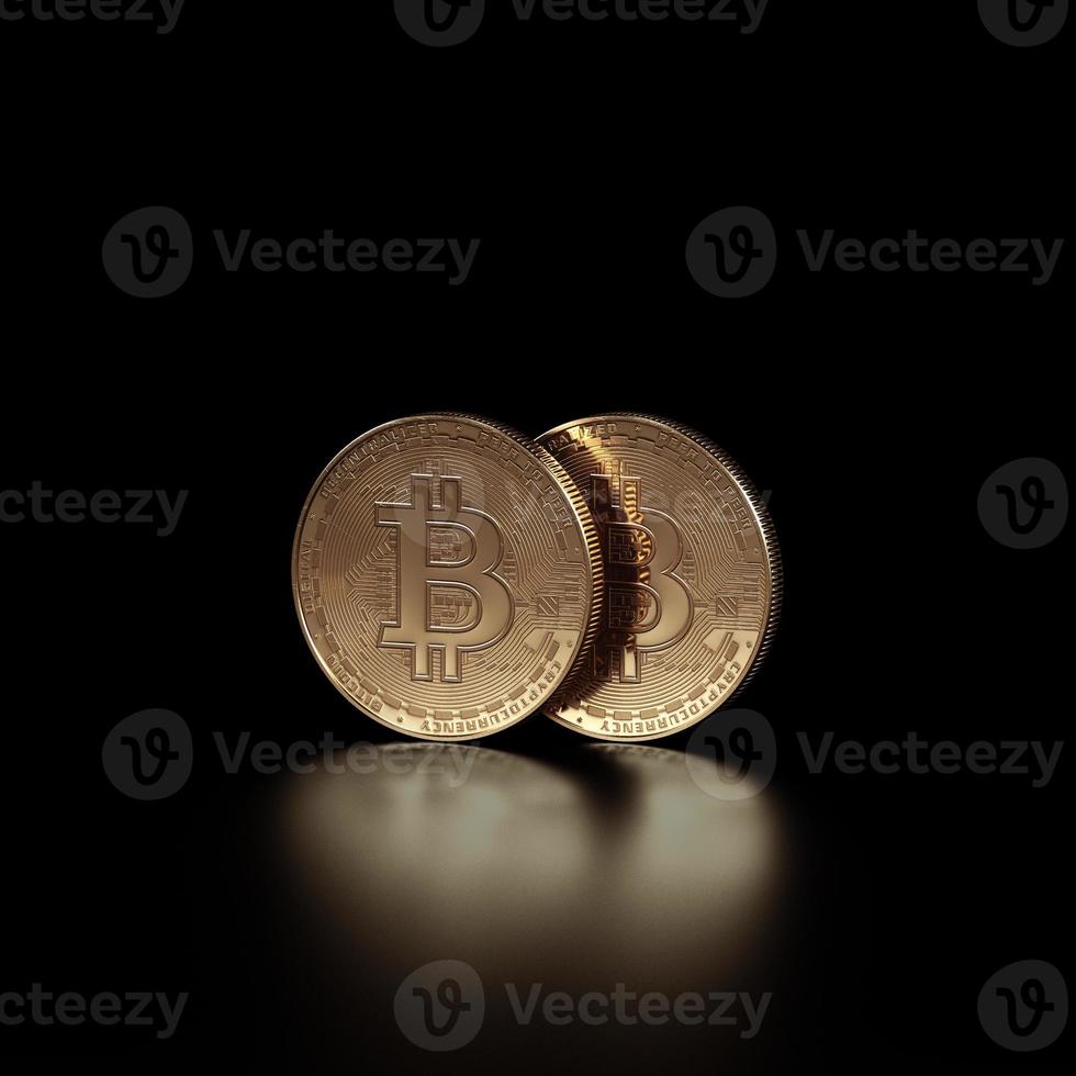 3d rendono il concetto di bitcoin. nuovo denaro virtuale. criptovaluta foto