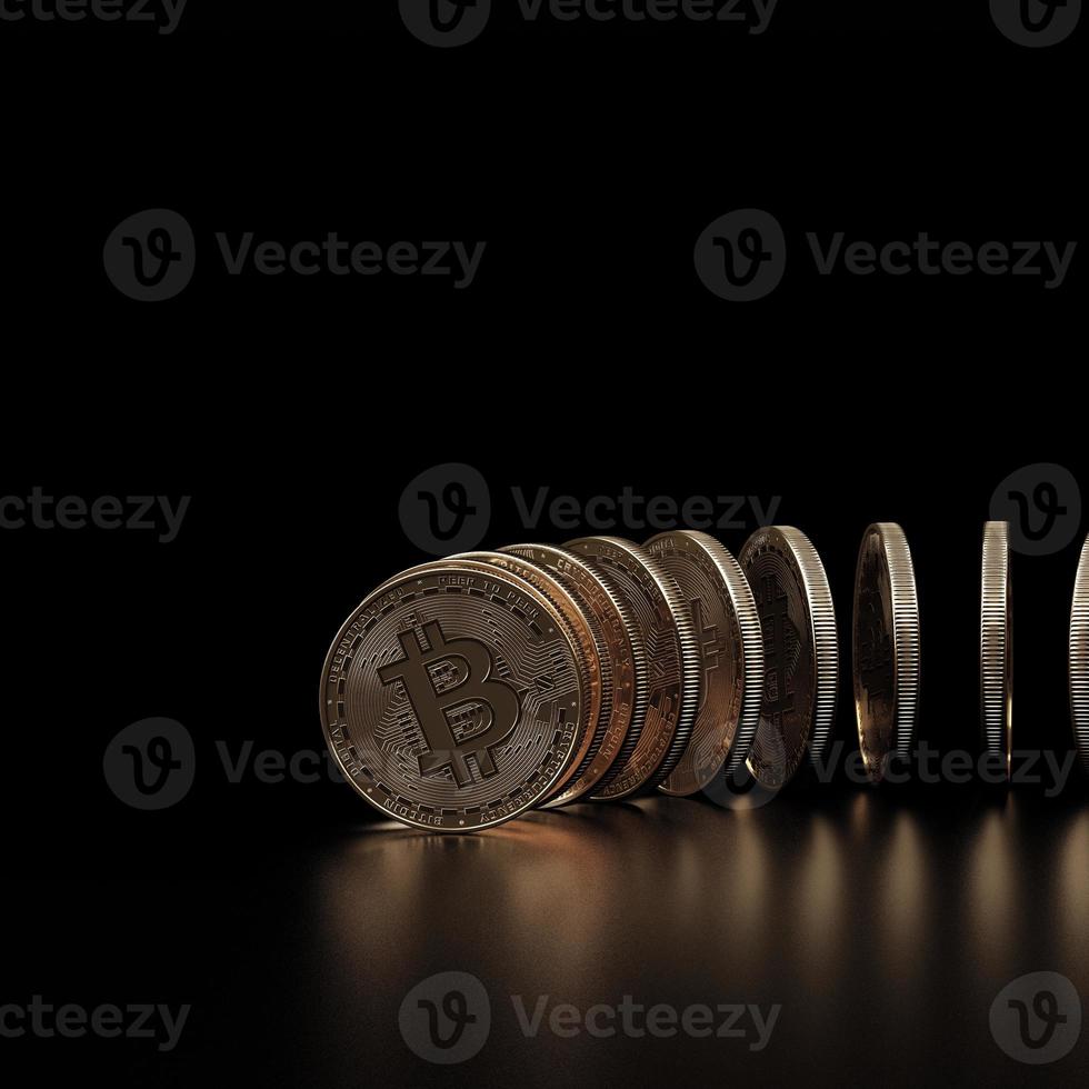 3d rendono il concetto di bitcoin. nuovo denaro virtuale. criptovaluta foto