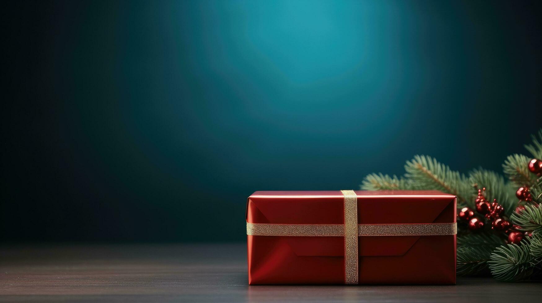 festivo Natale e nuovo anno regalo scatola con legato nastro e arco foto