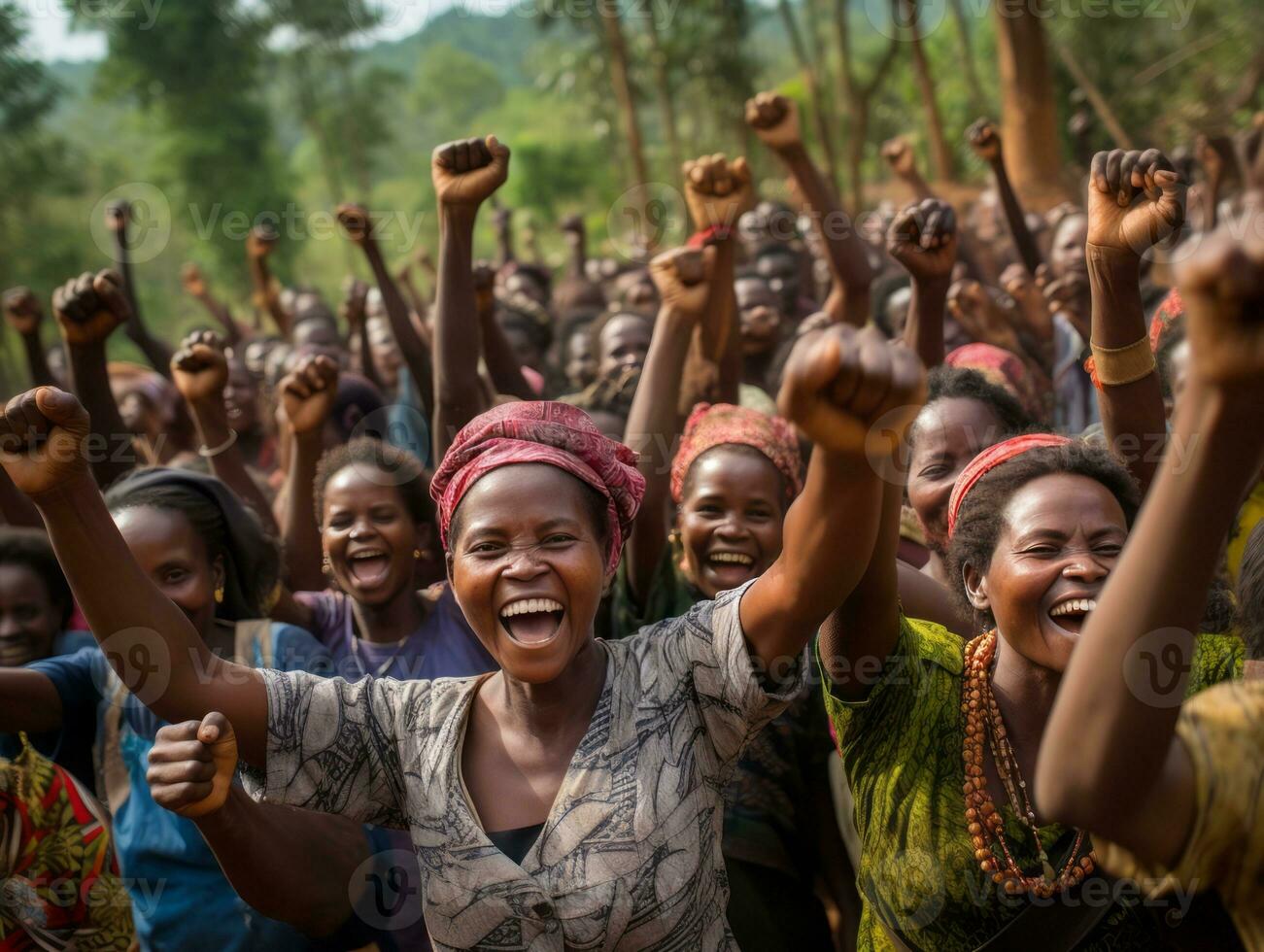 fotografia di donne chi sollevamento empower loro stessi ai generativo foto