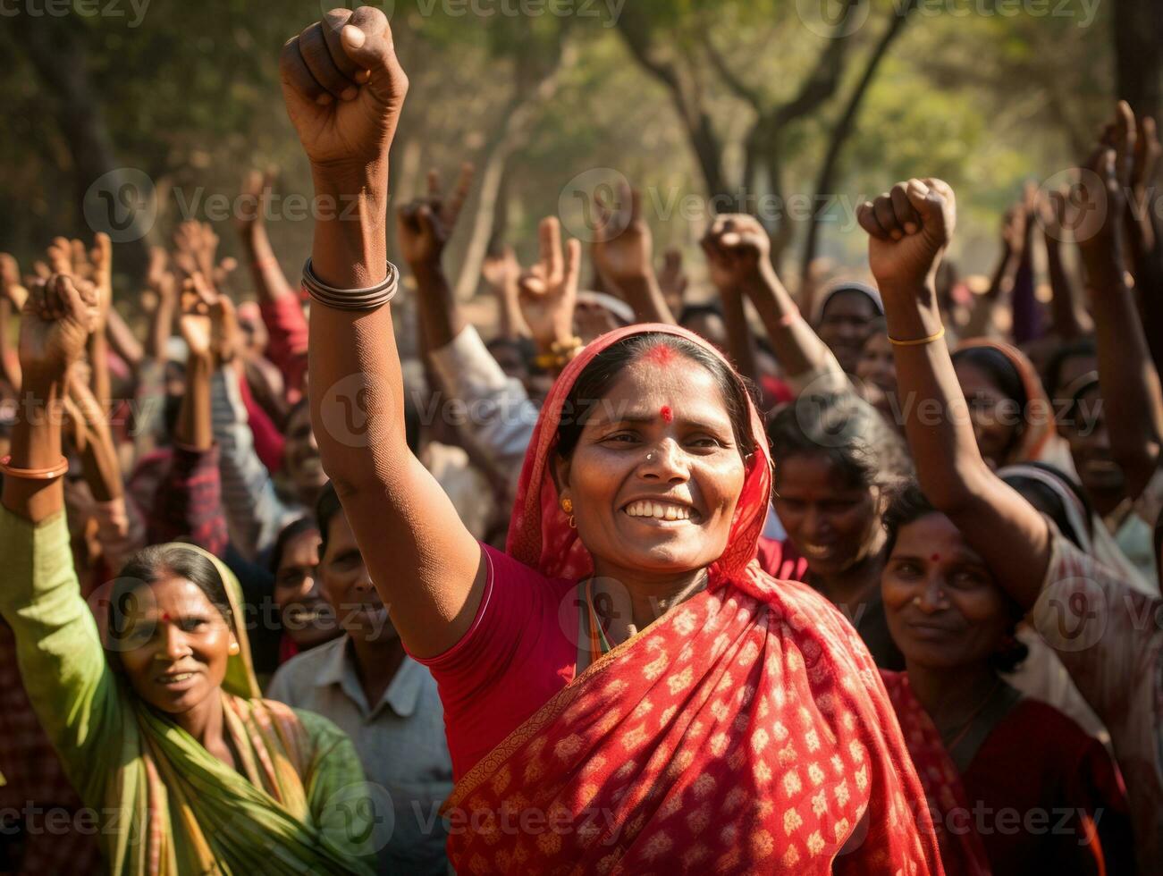 fotografia di donne chi sollevamento empower loro stessi ai generativo foto