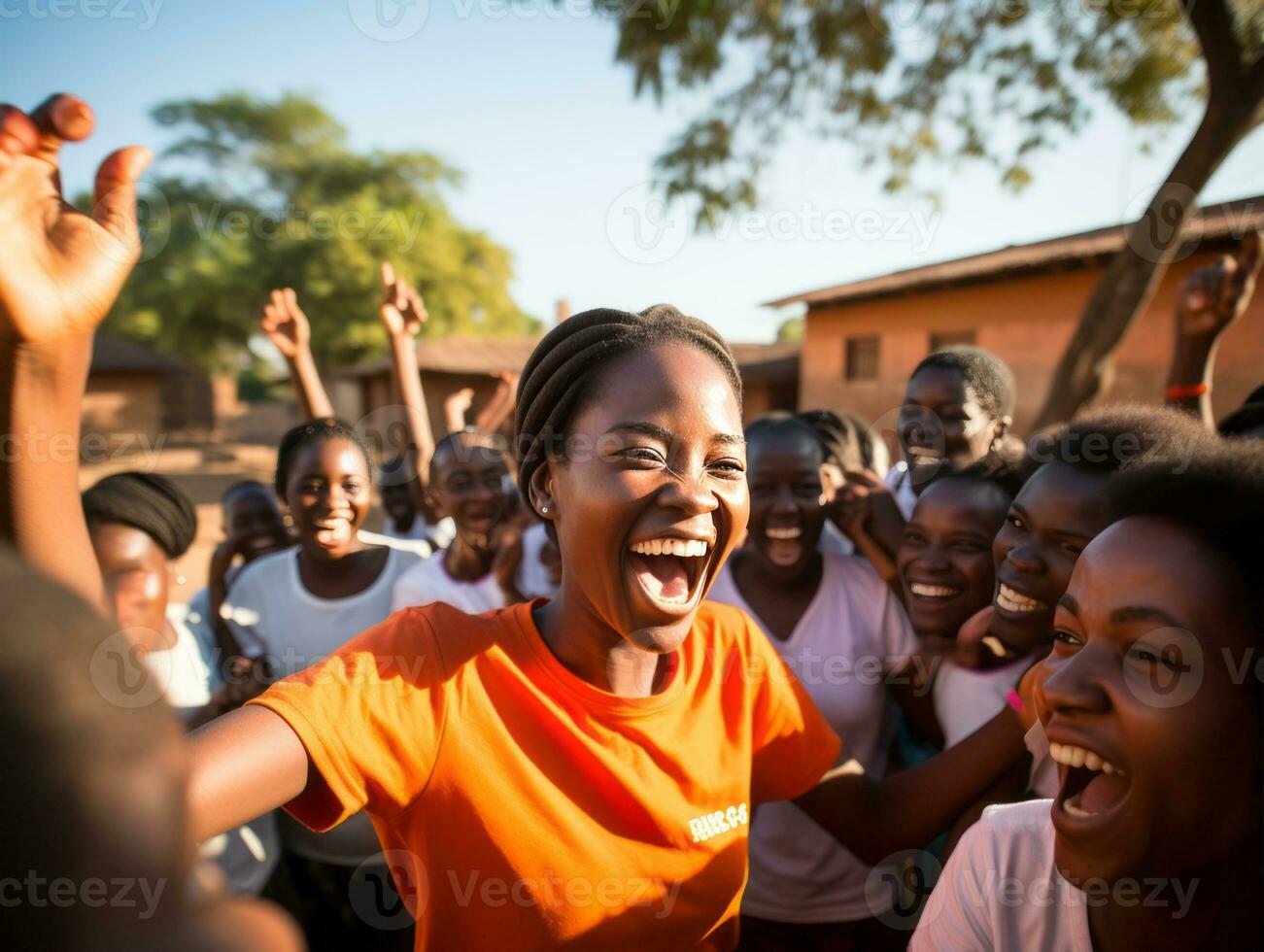 fotografia di donne chi sollevamento empower loro stessi ai generativo foto