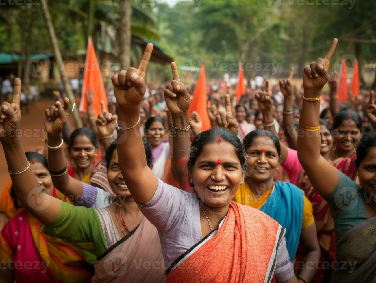 fotografia di donne chi sollevamento empower loro stessi ai generativo foto