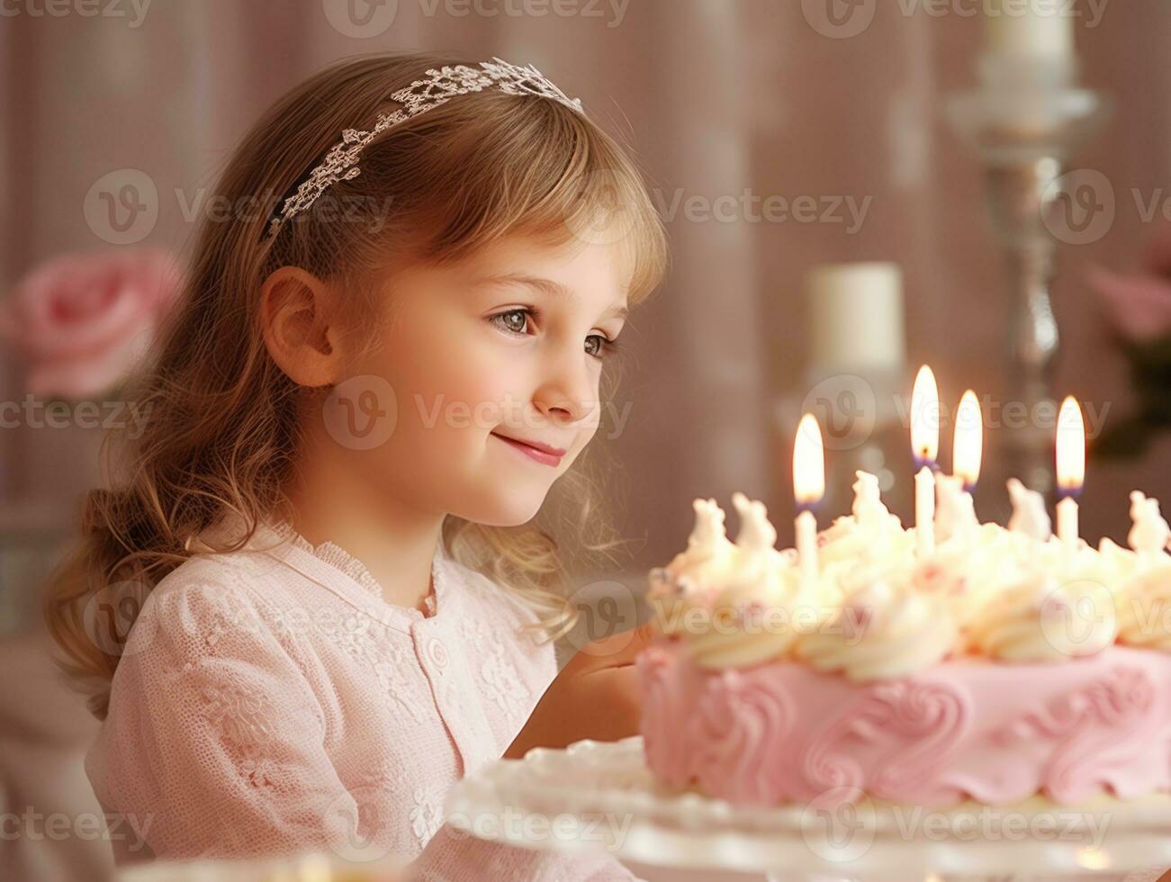 bambino soffiaggio su il candele su loro compleanno torta ai generativo foto