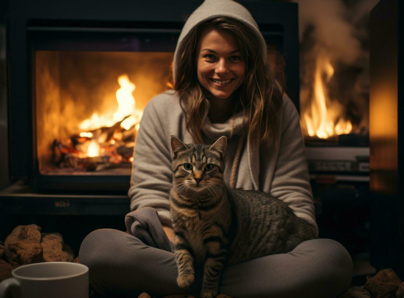 contento contento bellissimo ragazza nel cucina foto