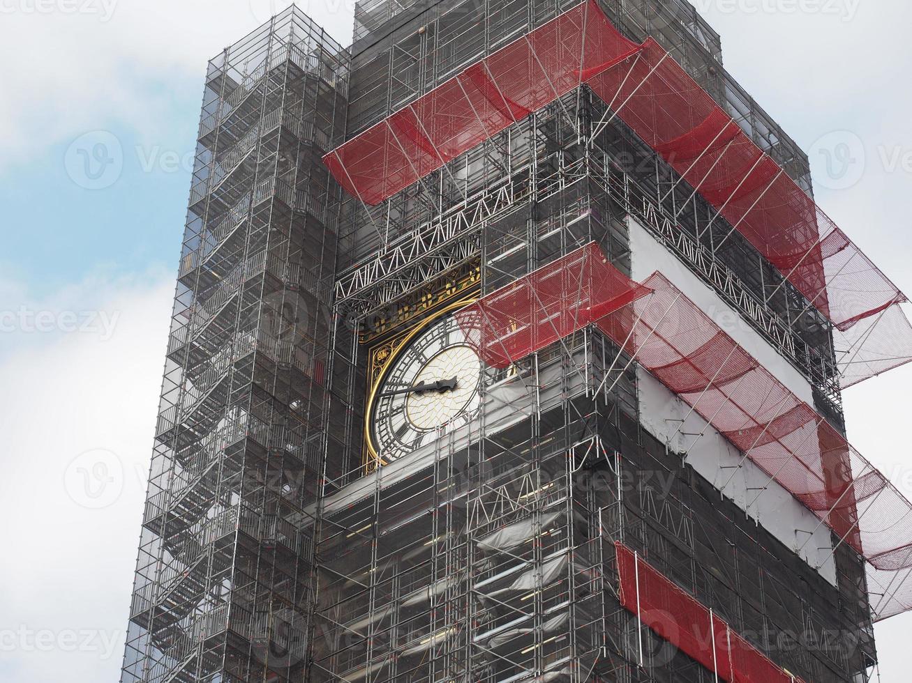 lavori di conservazione del big ben a londra foto