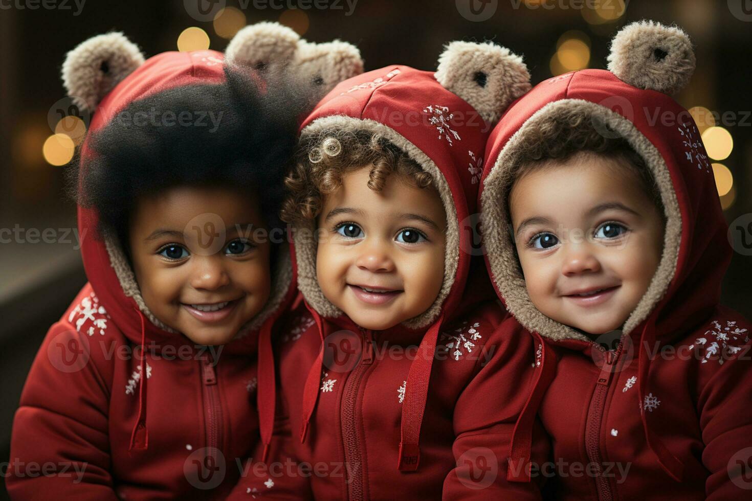 potrait di carino diverso bambini su un' Natale a tema attrezzatura foto