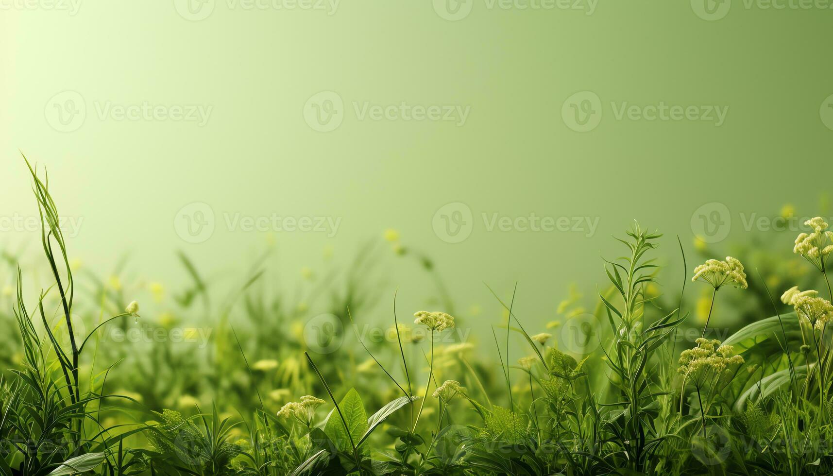 un' verde parete con un' bianca sfondo ai generato foto