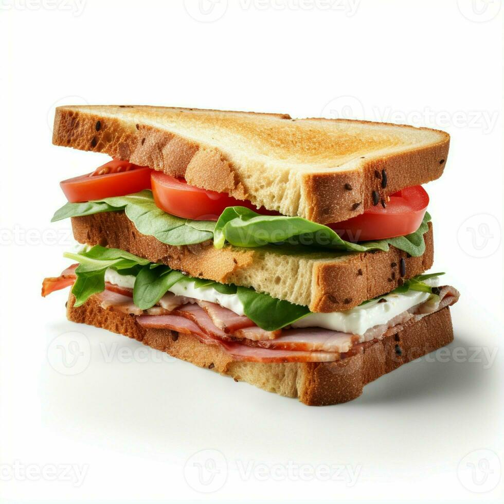 ai generato Sandwich foto nel bianca isolato sfondo
