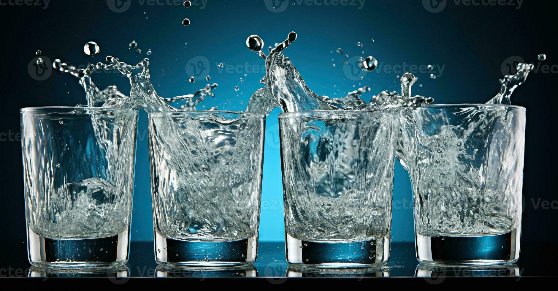 bicchiere di acqua essere pieno con acqua. creato con generativo ai foto