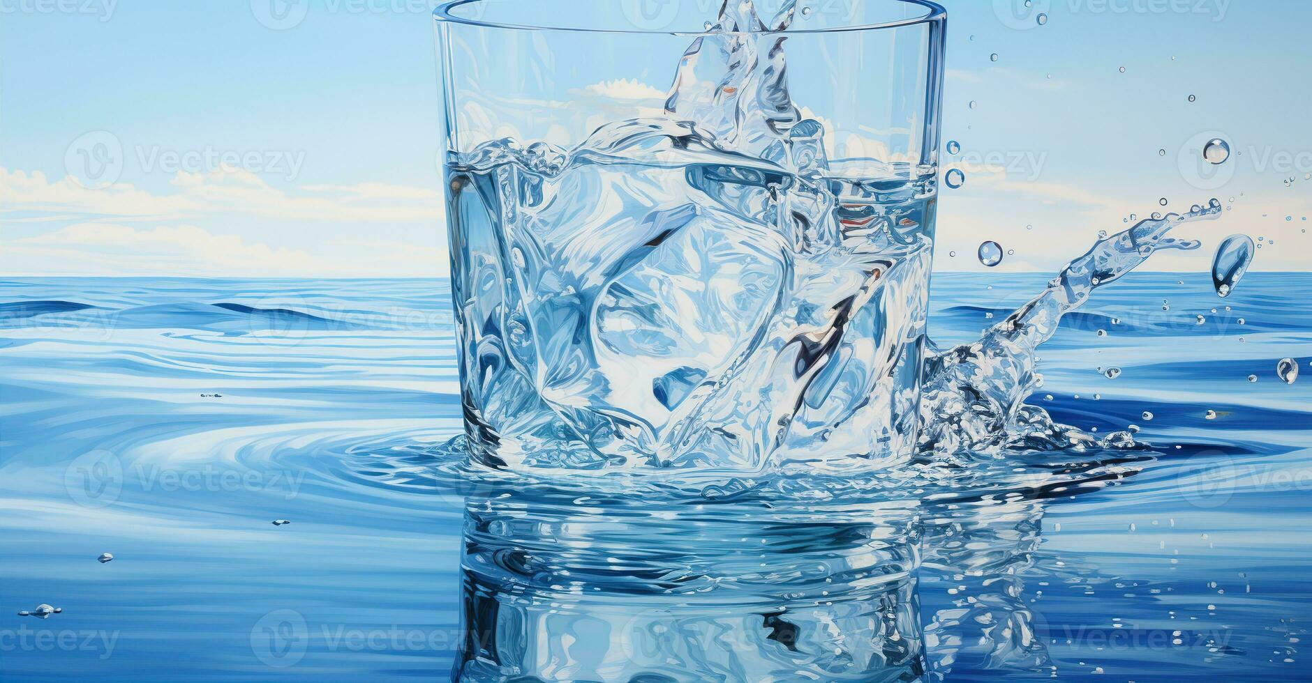 bicchiere di acqua essere pieno con acqua. creato con generativo ai foto