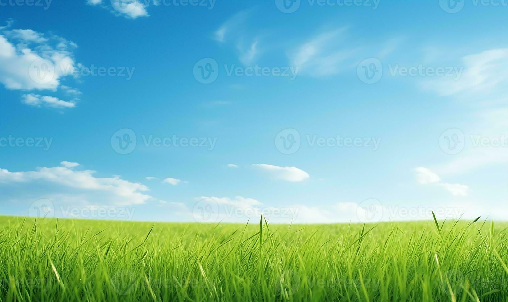panoramico Visualizza di un' lussureggiante verde campo. ai generato foto