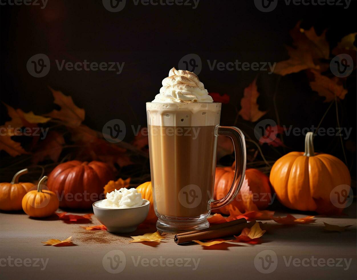 zucca crema freddo infuso latte macchiato. ai generato foto