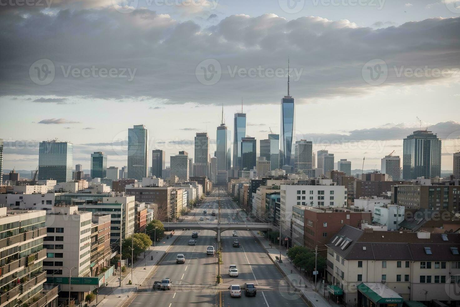 edificio un' più verde futuro paesaggio urbano di un' sostenibile urbano città con eco amichevole infrastruttura. ai generato. foto