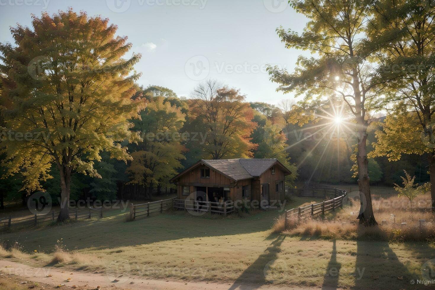 natura S tavolozza un' travolgente rustico autunno scena. ai generato. foto