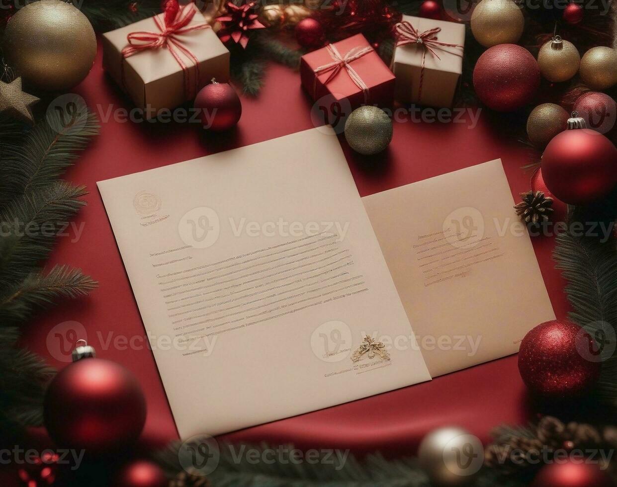 personalizzato Santa lettere festivo e commovente. ai generato. foto