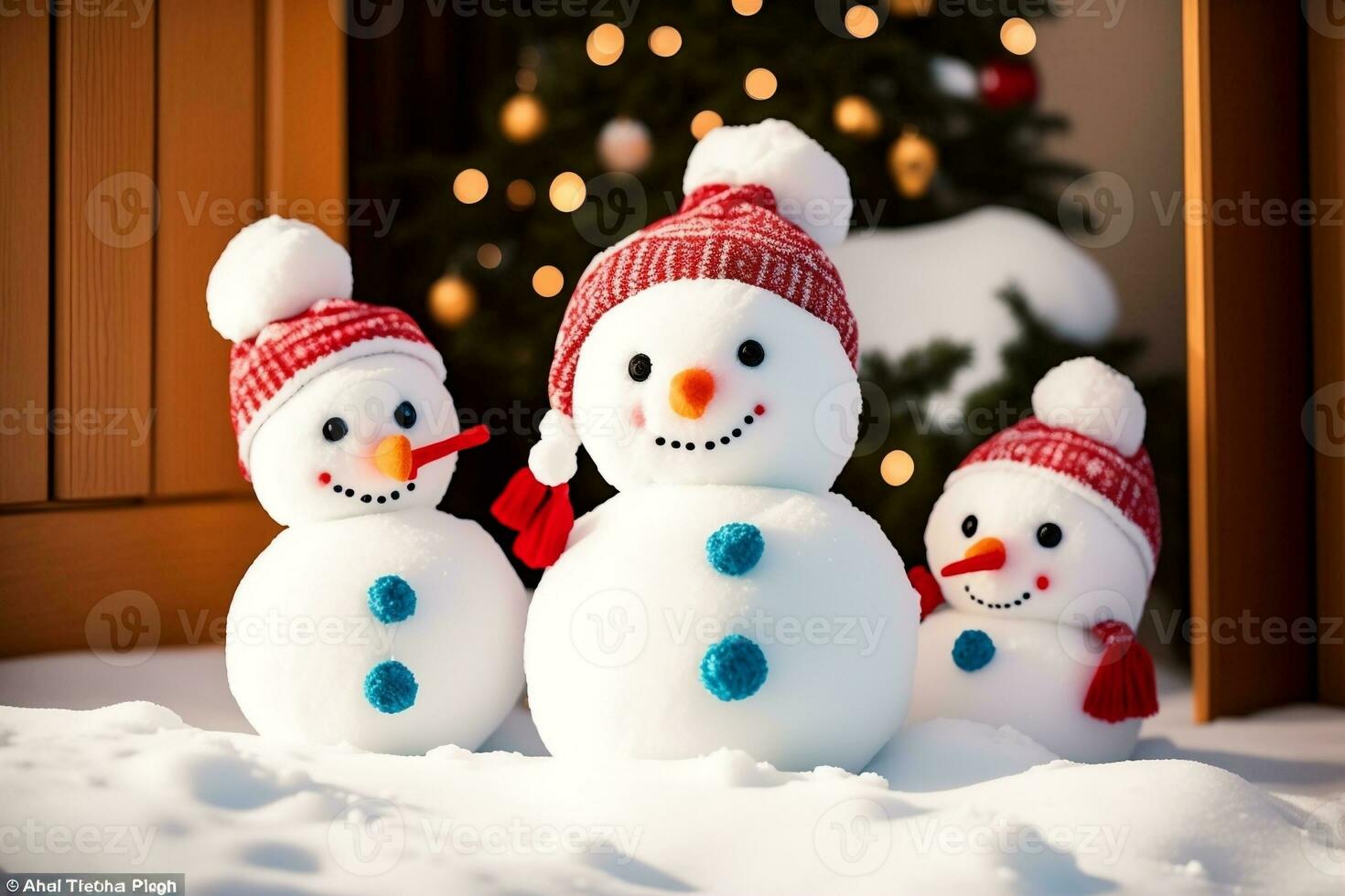 adorabile ripieno giocattolo pupazzi di neve portare inverno la gioia. ai generato. foto