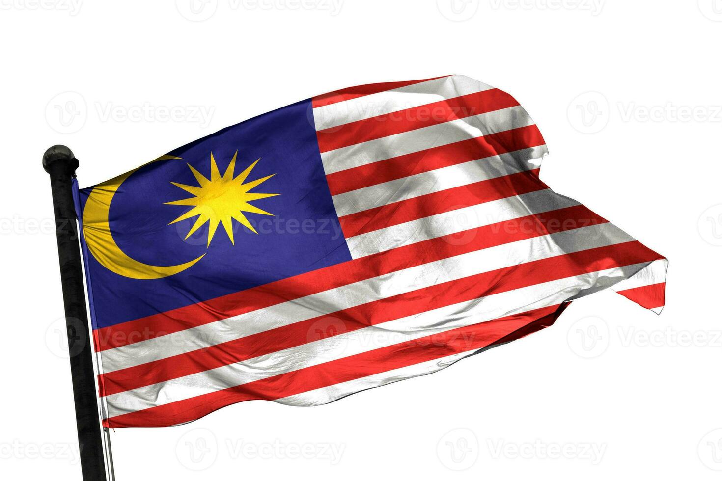 Malaysia bandiera su un' bianca sfondo. - Immagine. foto