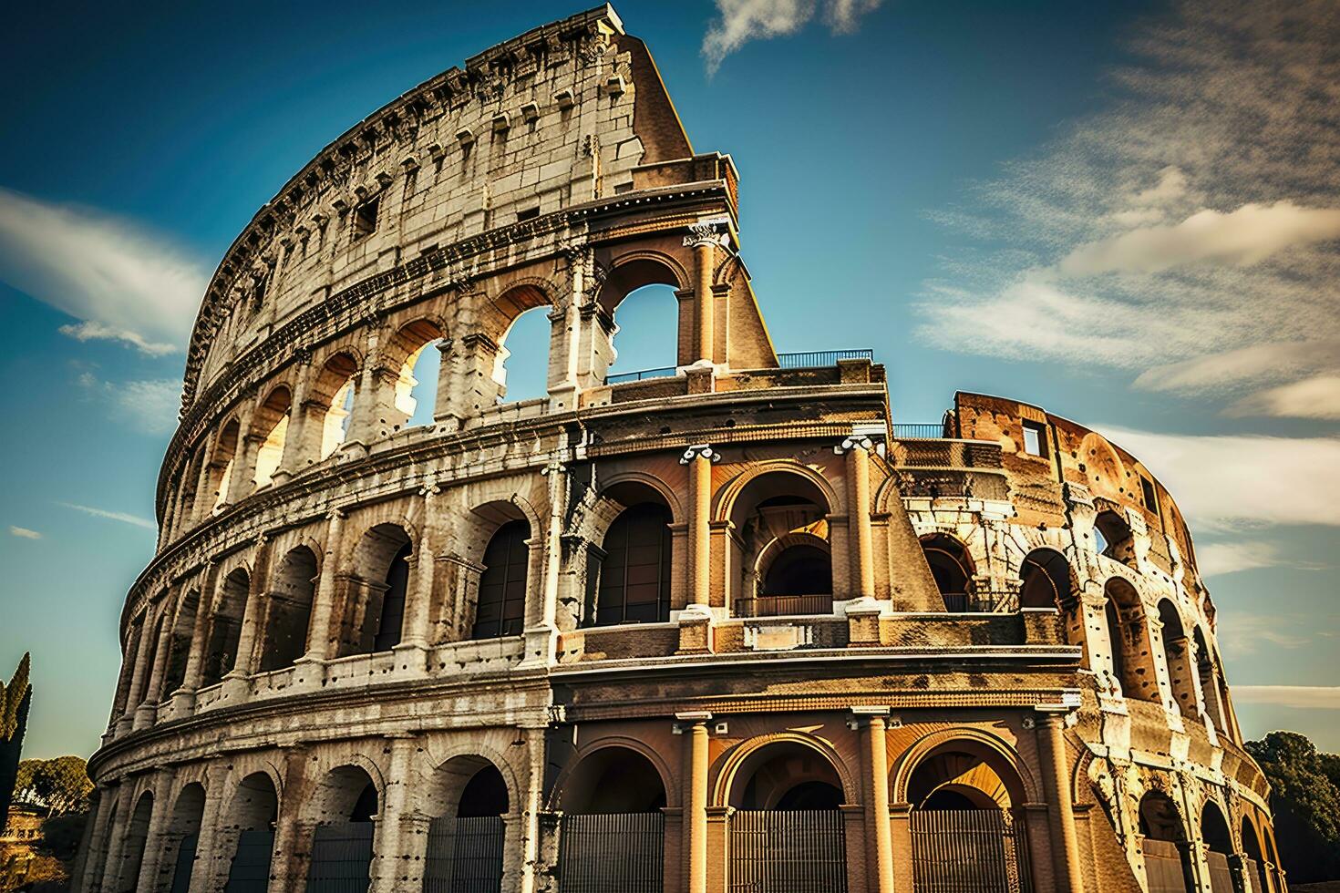 colosseo nel Roma, Italia. famoso viaggio destinazione, Colosseo o flaviano anfiteatro, ai generato foto