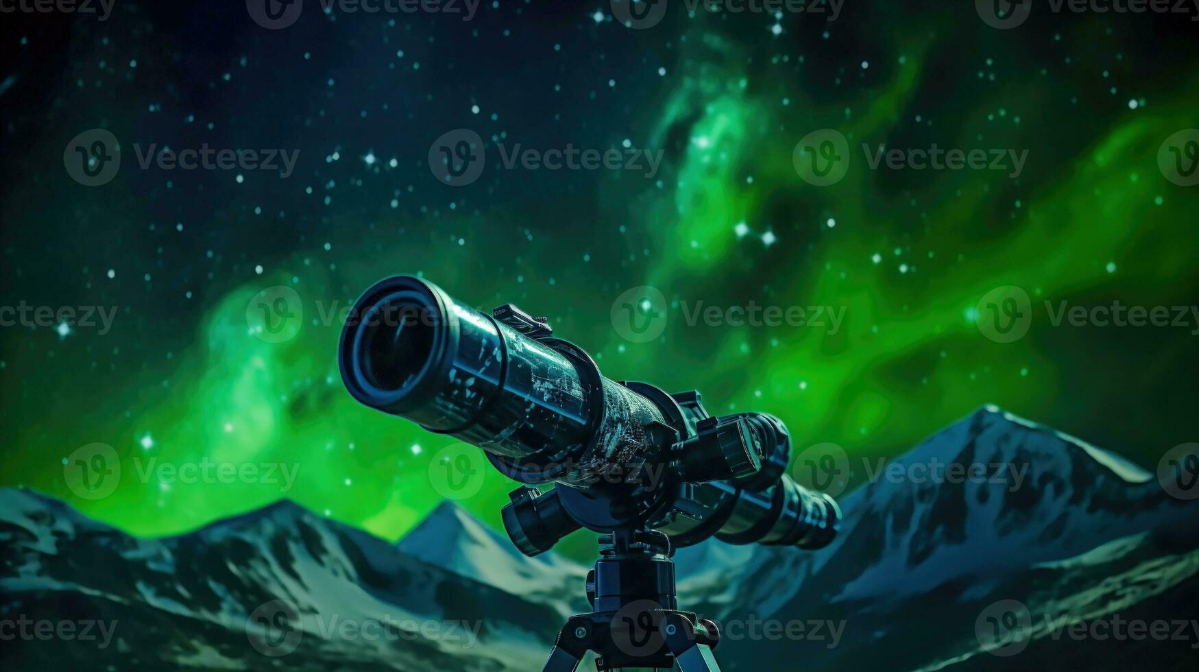 astronomia telescopio osservazione di lontano stelle e galassie ai generato foto