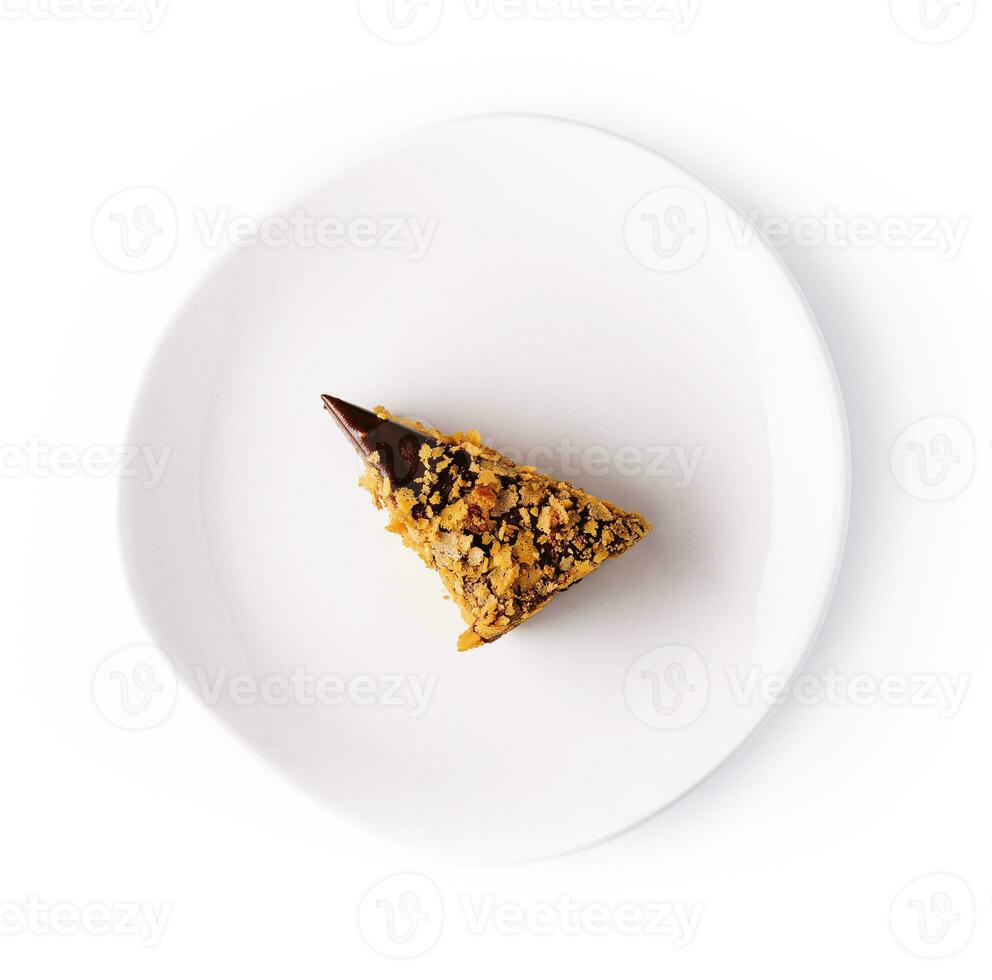 cioccolato torta su bianca piatto superiore Visualizza foto