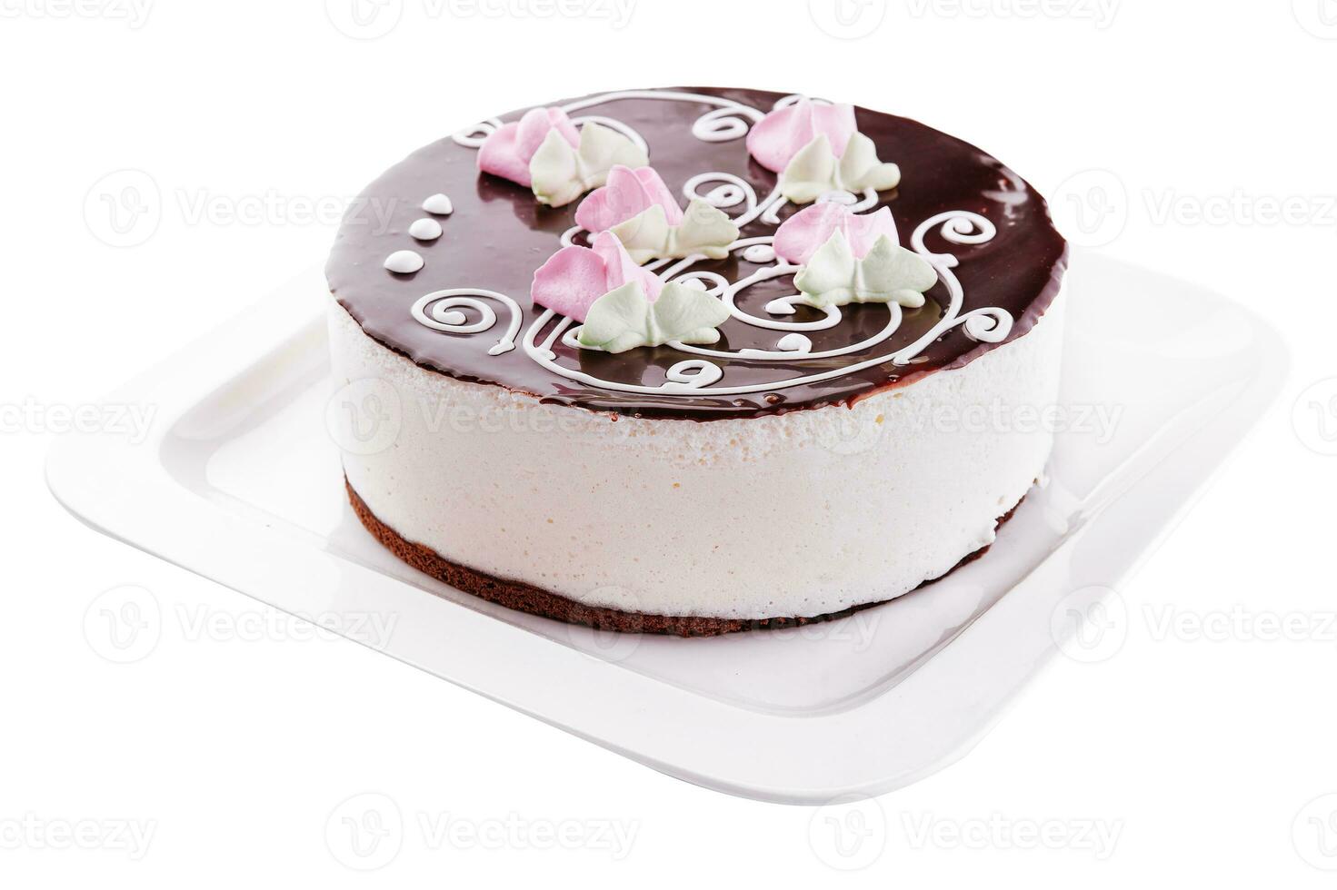 torta mascarpone crema nel cioccolato glassatura foto