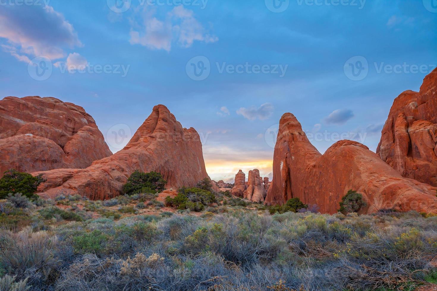 paesaggio al parco nazionale di arches in utah foto