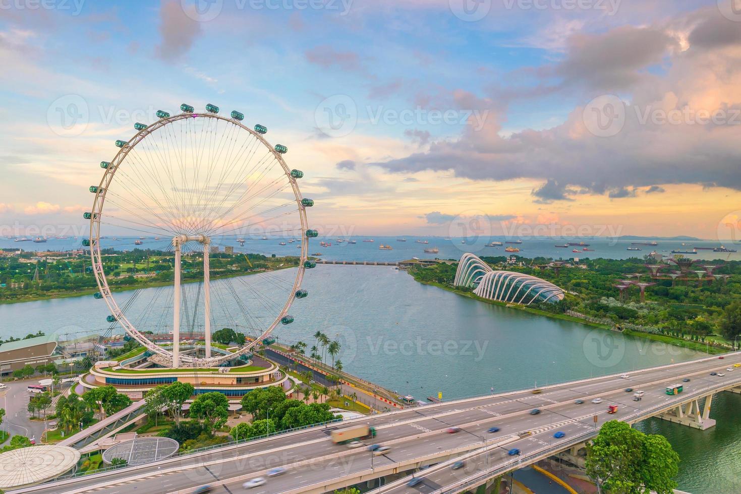 zona della baia dell'orizzonte del centro di singapore foto