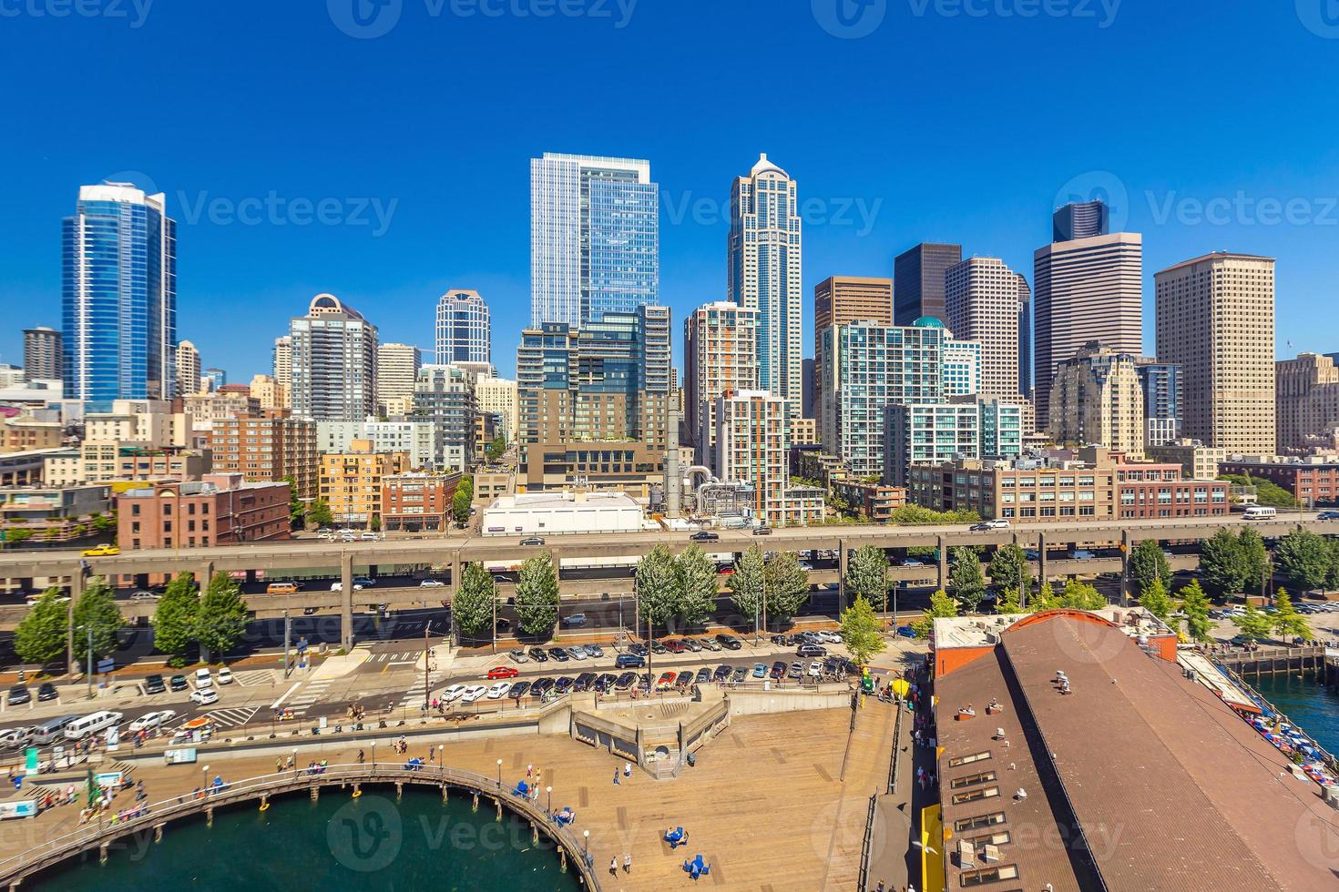 Seattle skyline del centro città paesaggio urbano nello stato di washington, usa foto