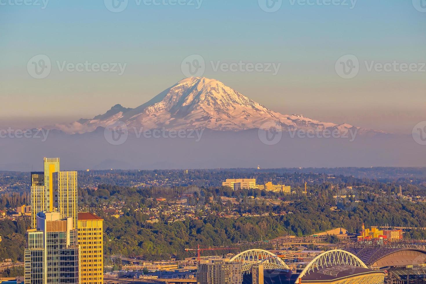 Seattle skyline del centro città paesaggio urbano nello stato di washington, usa foto