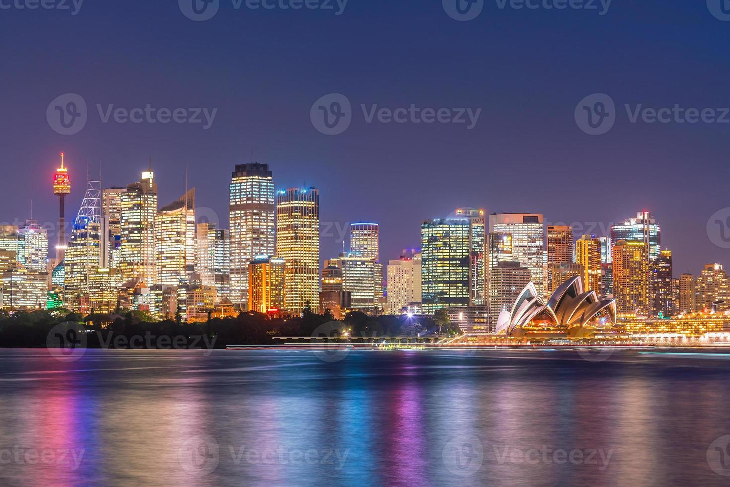 skyline di sydney di notte foto