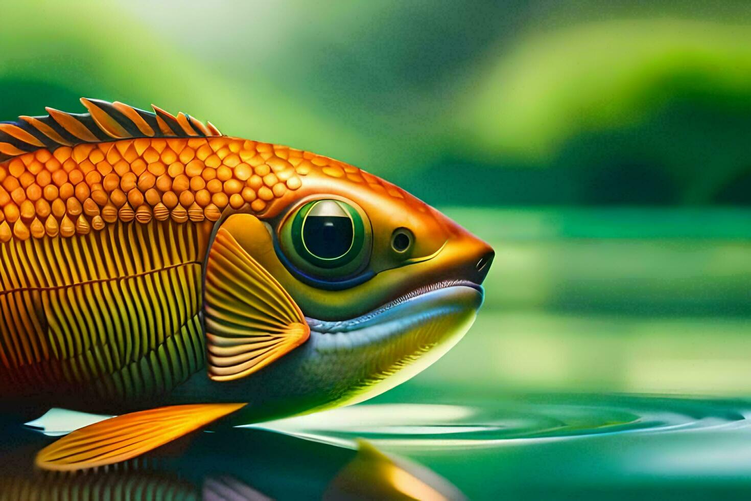 un' pesce con un' grande testa e un' grande corpo. ai-generato foto