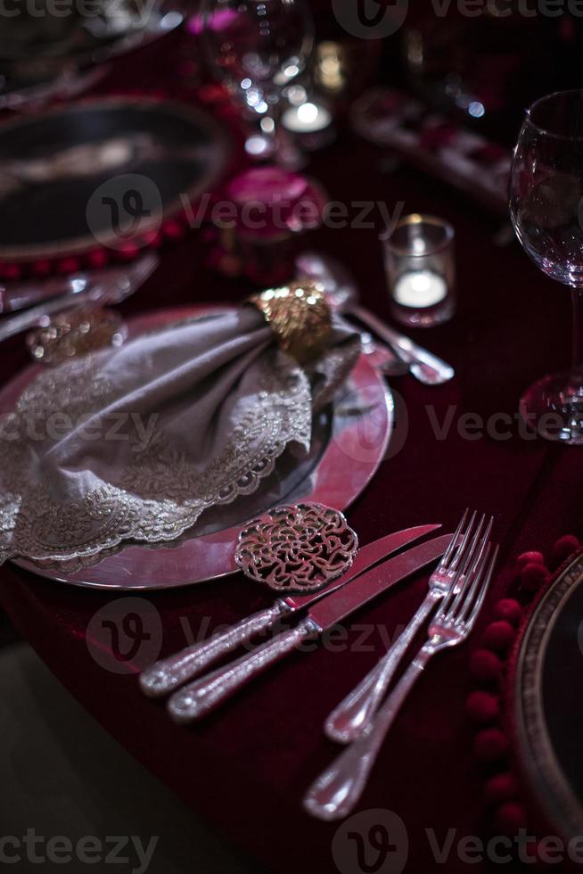 decorazioni per la sala delle nozze, decorazioni per eventi da pranzo di lusso foto