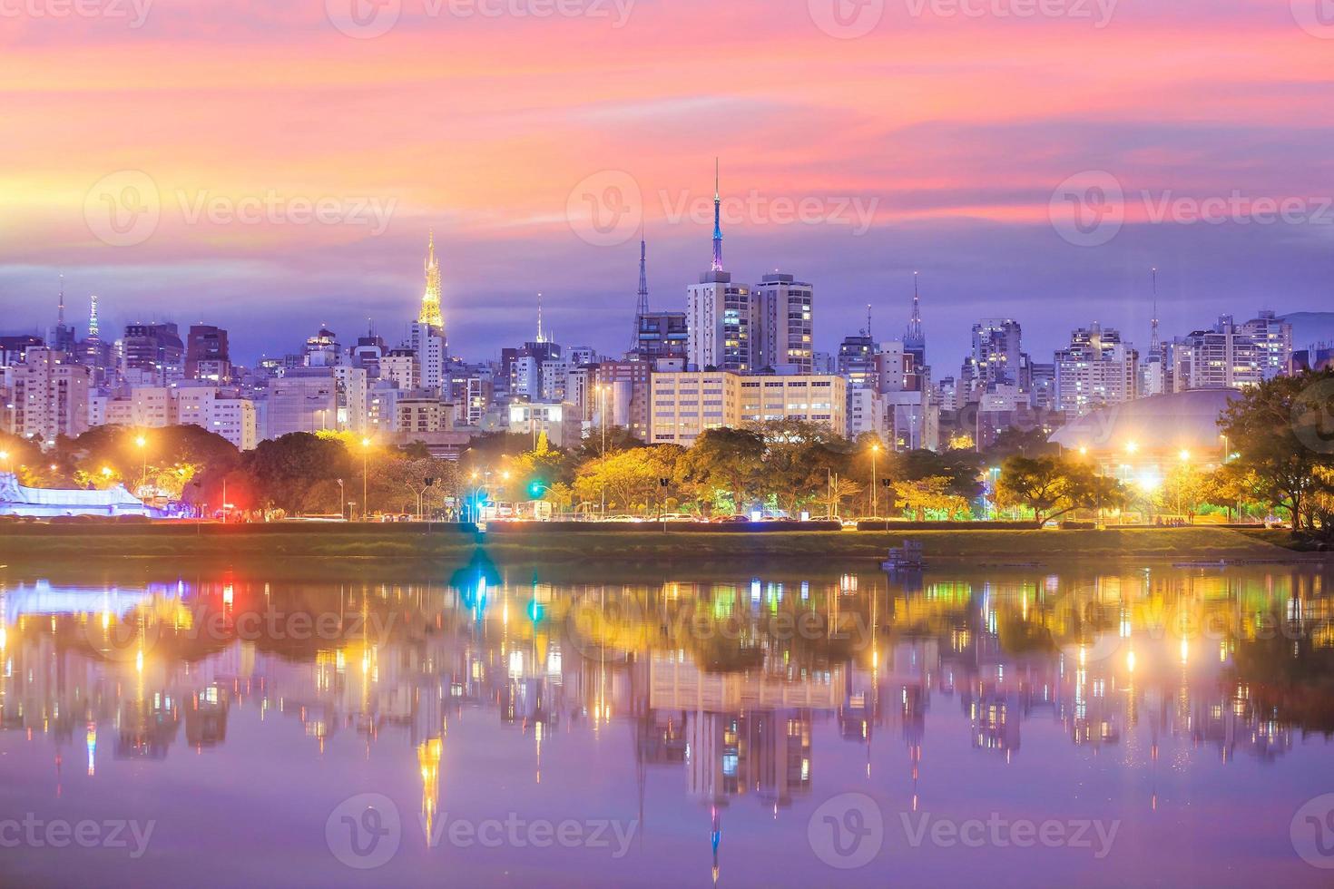 skyline di san paolo dal parco parque ibirapuera foto