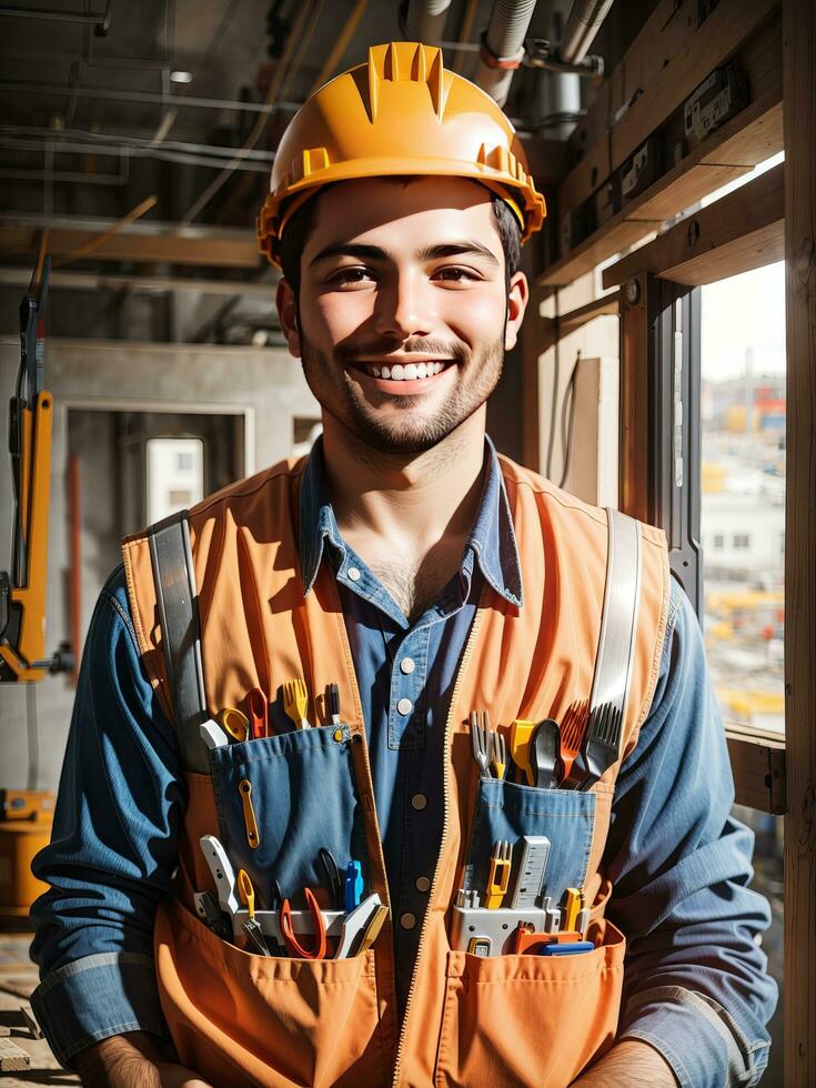 gratuito contento internazionale lavoro duro e faticoso giorno Maggio 1 ° generativo ai foto