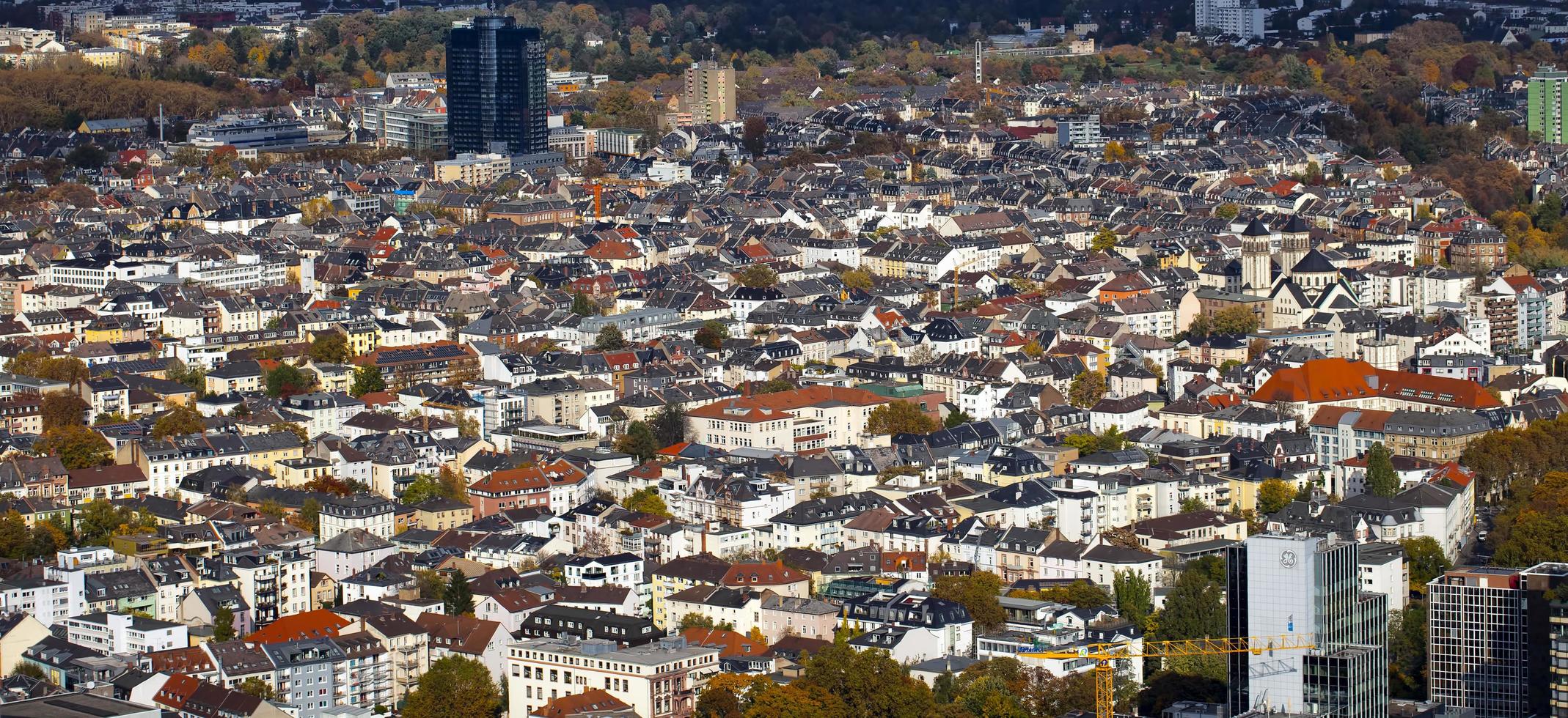 edifici generali del paesaggio urbano europeo in germania francoforte foto